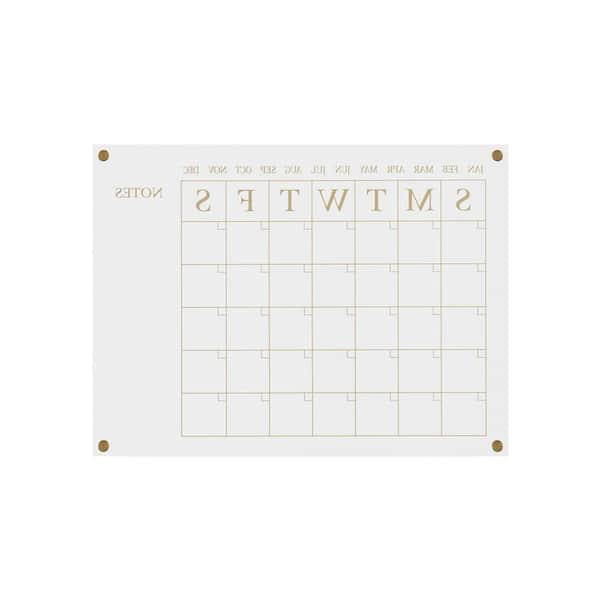 MARTHA STEWART Clear/Black 18W x 0.15D x 24H Wall Calendar Marker Board  BR-AC-4560-BK-CLRBK-MS - The Home Depot