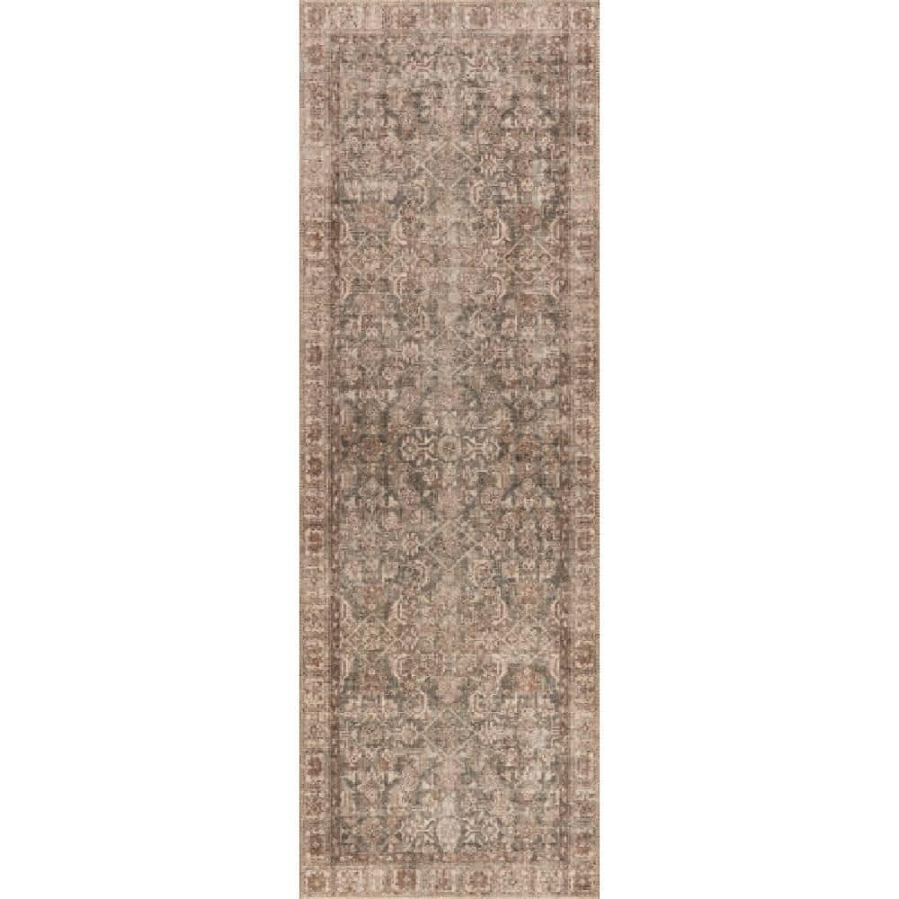 2 ft. 8 in. x 8 ft. Calianna Brown Hillstone Collection Traditional Vintage Medallion Runner Rug price history on PriceWatchPro