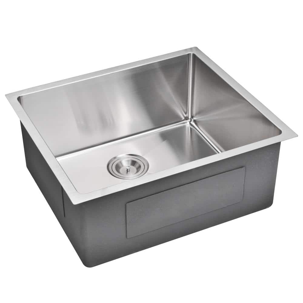 23" Gray Stainless Steel Farmhouse Single Bowl Kitchen Sink