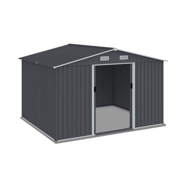 8 ft. W x 10 ft. D Metal Shed with Vents (80 sq. ft. ) for Backyard Patio Lawn to Store Bikes
