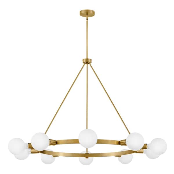 Orla 10-Light Lacquered Brass Wagon Wheel Chandelier