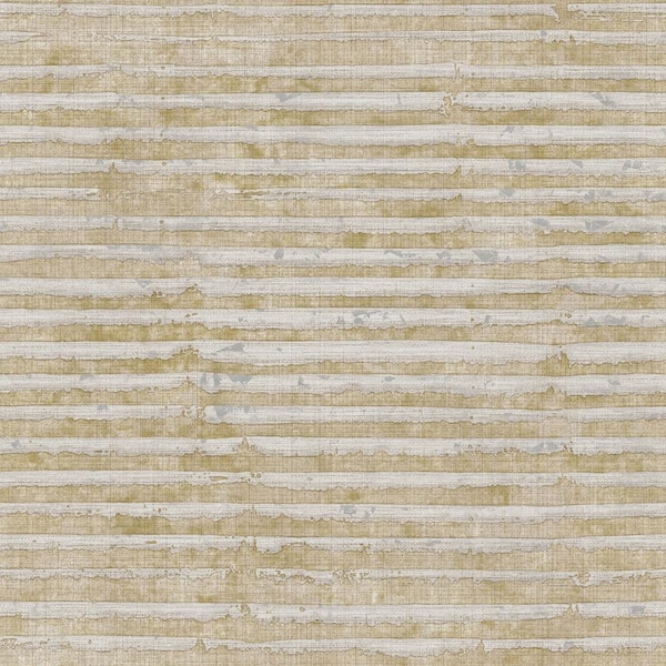 Unbranded Dark/Light Beige Italian Textures 2-Horizontal Stripe Texture Vinyl on Non-Woven Non-Pasted Wallpaper(Covers 57.75sq.ft)