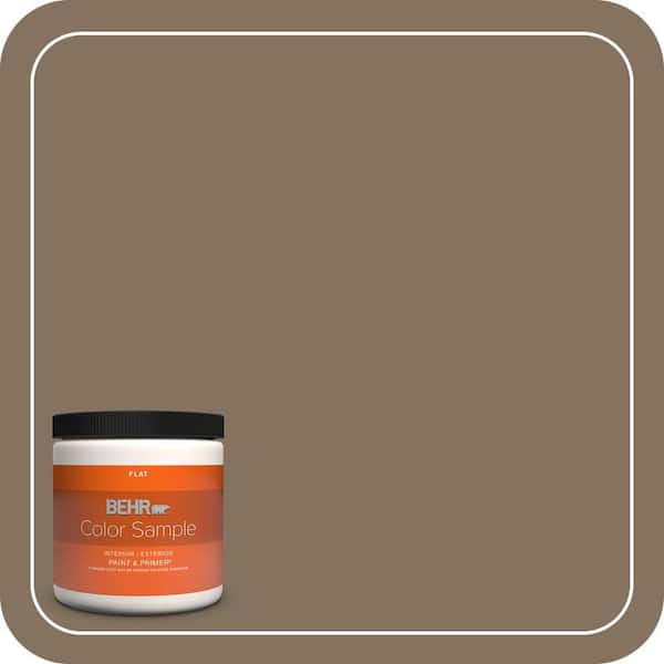 BEHR PREMIUM PLUS 8 oz. #BXC-05 Mudslide Flat Interior/Exterior Paint & Primer Color Sample