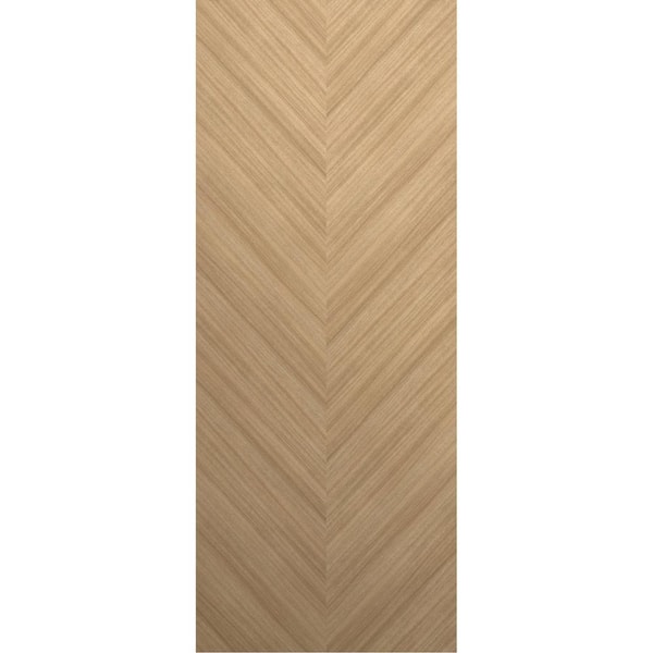 30 in. x 96 in. Natural Oak Color Solid Wood Interior Door Slab With Hardware