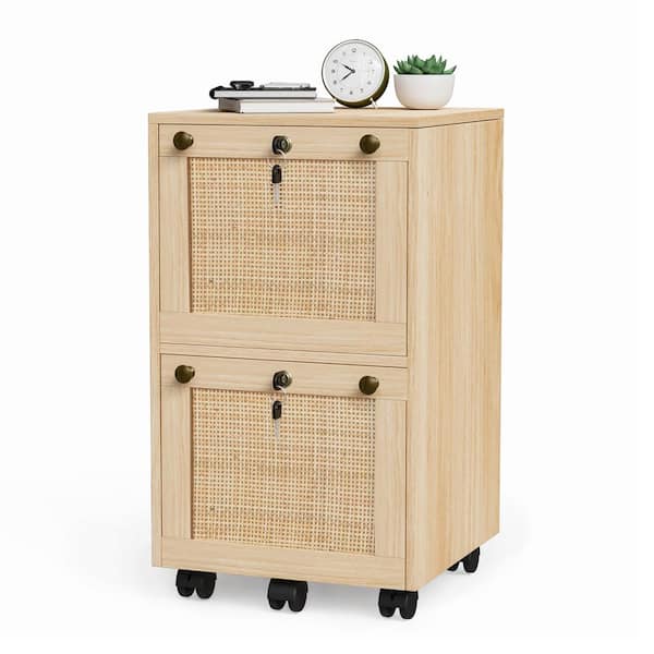 Karl home 2 Drawers Light Oak Engineered Wood 15.75 in. W Vertical File Cabinet