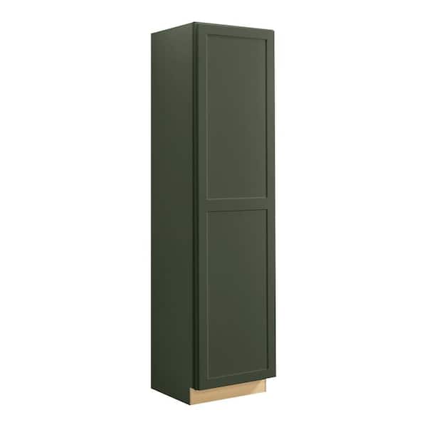 Avondale 24 in. W x 96 in. H x 24 in. D Ready to Assemble Plywood Shaker Utility Pantry Cabinet in Fern Green