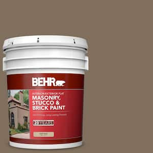 5 gal. #PPU5-04 Mocha Latte Flat Interior/Exterior Masonry, Stucco and Brick Paint