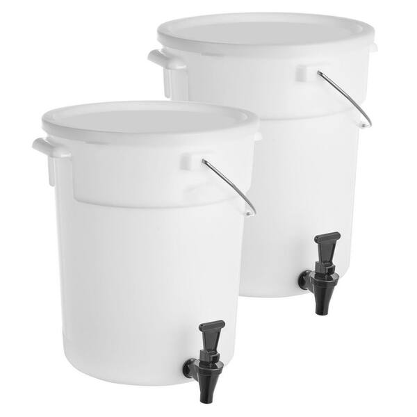 2 Pack 5 gal. Beverage Dispenser with Spigot and Lid, Plastic Drink Dispenser for Parties Restaurants