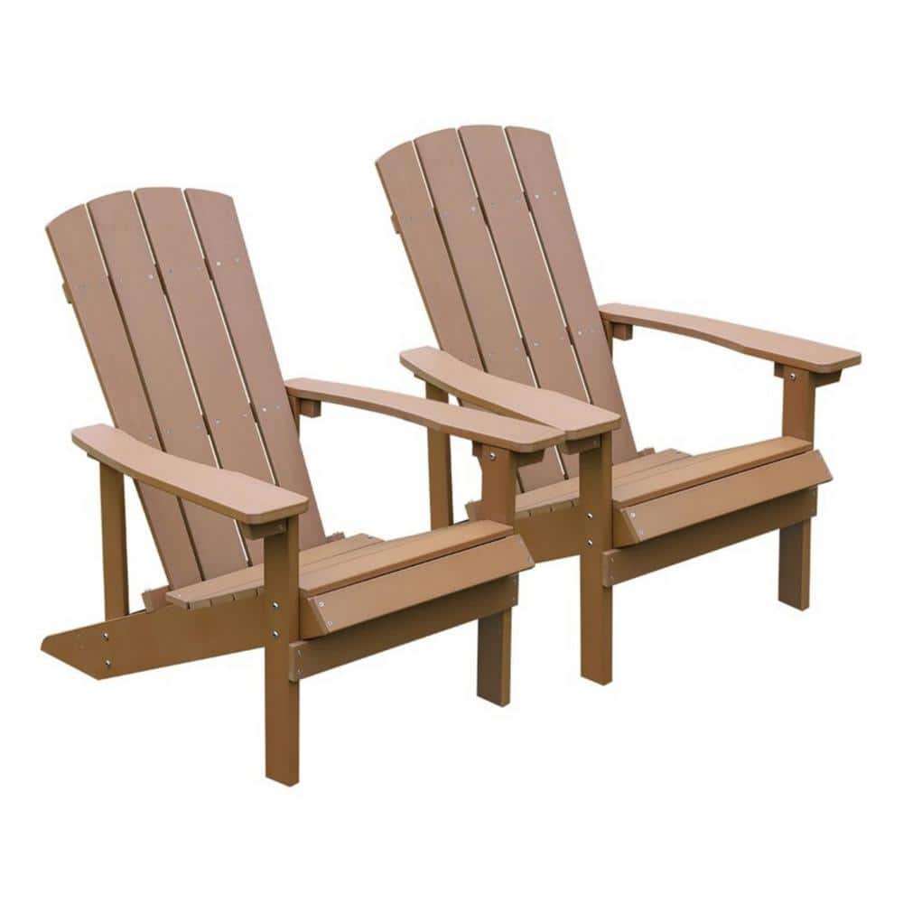 Modern Gray Wood Poly Adorondic Outside Chairs Waterproof (2-Pack)