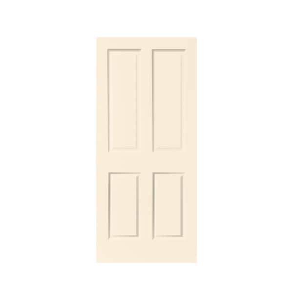 CALHOME 30 in. x 80 in. 4-Panel Beige Stained Composite MDF Hollow Core Interior Door Slab For Pocket Door