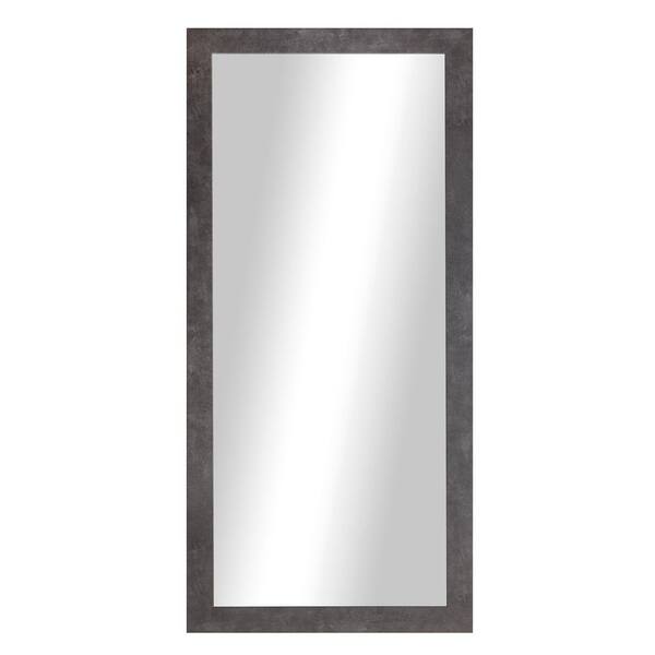 Modern Rustic (38 in. W x 33 in. H) Concrete MDF Wide Rectangle Mirror
