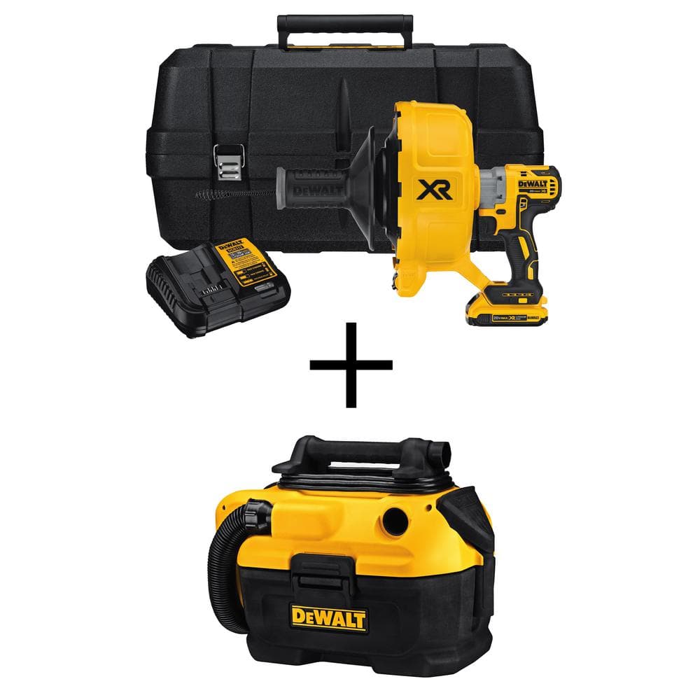 DEWALT 20V MAX Cordless Brushless Drain Snake, 2 Gallon Corded