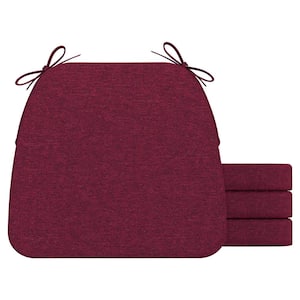 16 in. x 17 in. Trapezoid Indoor Seat Cushion Dining Chair Cushion in Wine Red (4-Pack)