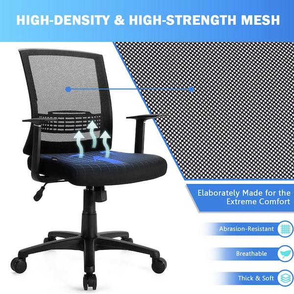 Costway Ergonomic High Back Mesh Office Chair w/ Adjustable Lumbar Support