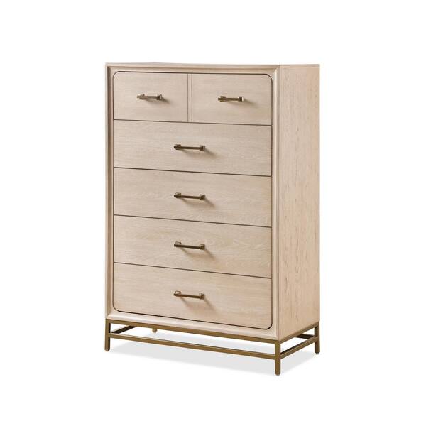 Furniture of America Lena Oak 5 Drawer 36.3 in. Chest of Drawers with ...