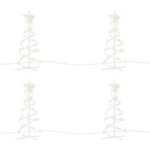 18 in. Warm White Spiral Tree LED Pathway Lights (Set of 4)