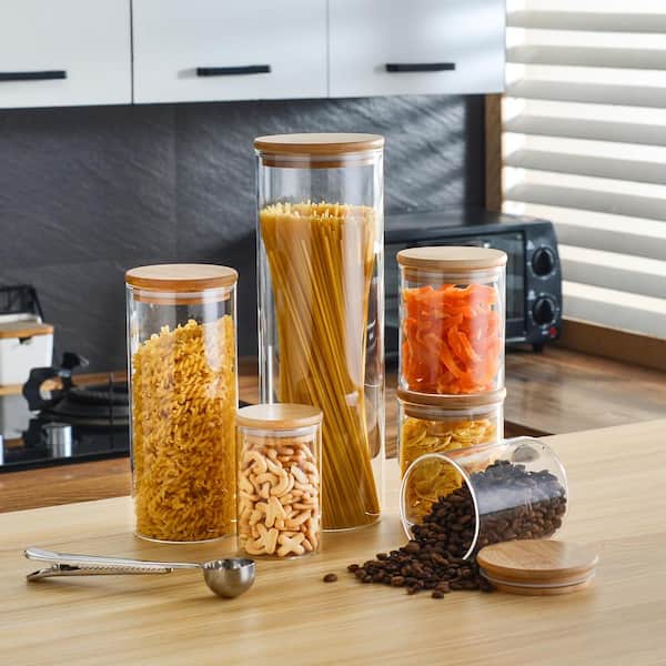 1pc Kitchen Glass Sealed Jar Seasoning Bottle Condiment Container Tea  Canister Candy Storage Organizer With Seal Ring