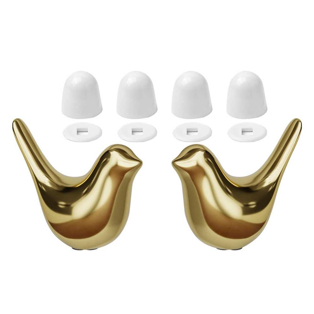 2 Pack Ceramic Gold Birds Toilet Bolt Caps, Bathroom Decorative Toilet Floor Screw Cover Caps Easy Installation price history on PriceWatchPro
