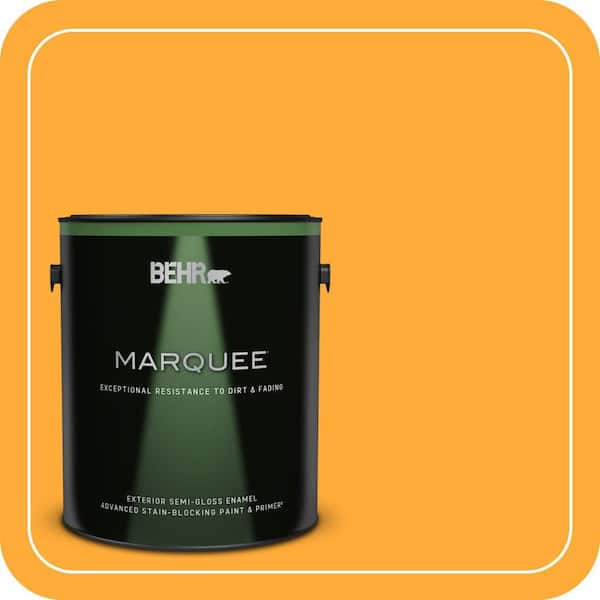 BEHR MARQUEE 1 gal. #S-G-310 Peach Butter Semi-Gloss Enamel Exterior Paint & Primer