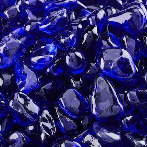 10 lbs. Deep Sea Blue Fire Glass Dots for Indoor and Outdoor Fire Pits or Fireplaces
