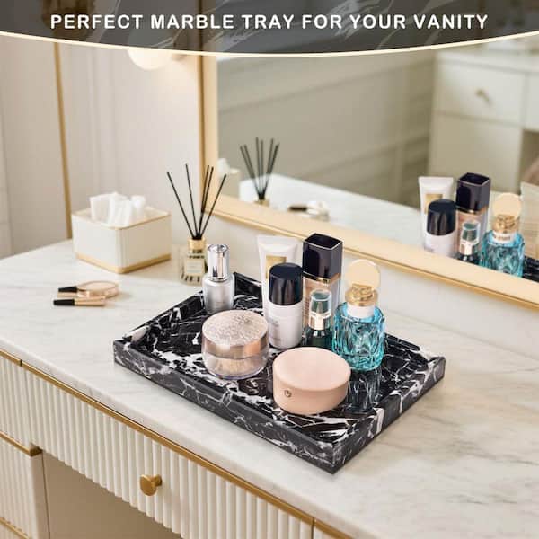 Natural Series Black Rectangle Marble 12 Tray 1 LX0511 - The Home