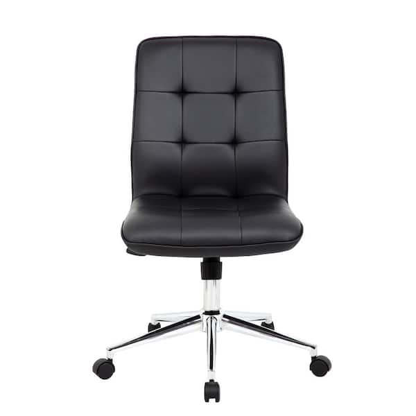 BOSS Office Products Contemporary Task Chair Black Vinyl Cover with Ergonomic Seat Height Adjustment