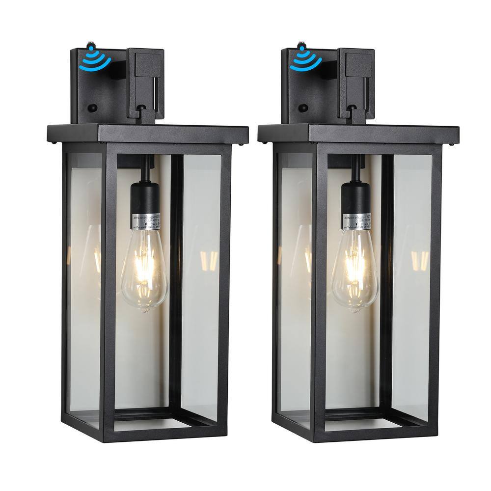 20 in. Black Wall Lantern Porch Light Outdoor Hardwired Entry Light Set of 2 with E26 Socket price history on PriceWatchPro
