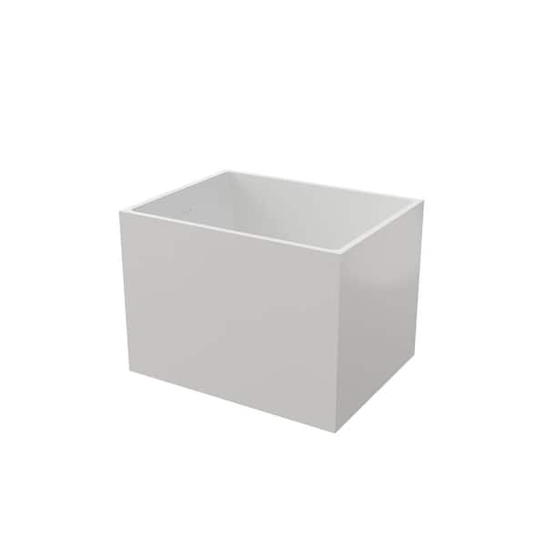 35 in. x 27.5 in. Acrylic Flatbottom Freestanding Japanese Soaking Bathtub in White with Seat