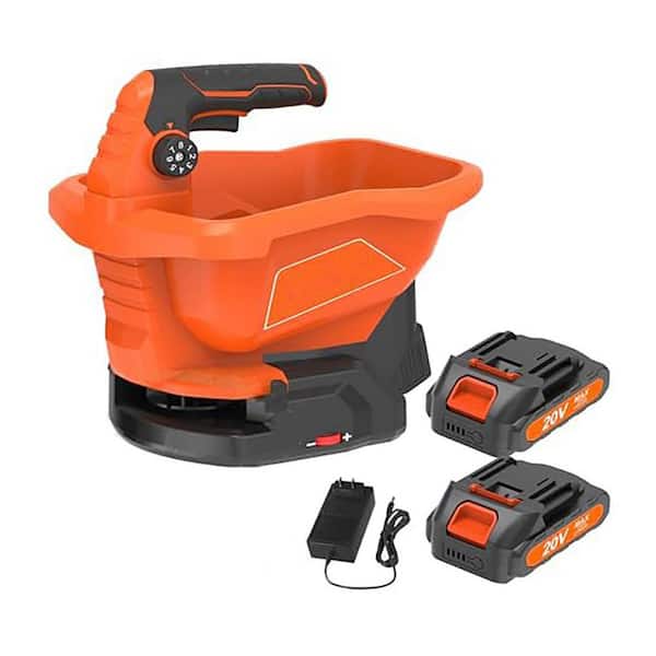 5.24 lb. Plastic Broadcast Spreader for Lawn Seed Fertilizer Ice Melt 8 Settings 6 Speed Portable Handheld