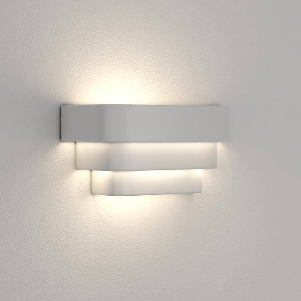 White Chrome Dimmable Direct Wired Electric Wall Sconce