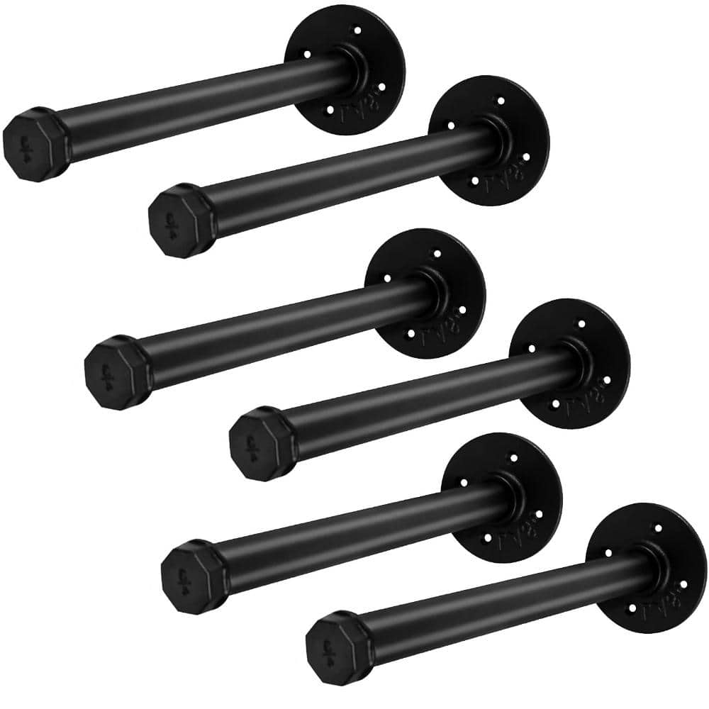 "6-Pack 12"" Industrial Pipe Clothes Bar, Matte Black, Cast Iron" price history on PriceWatchPro