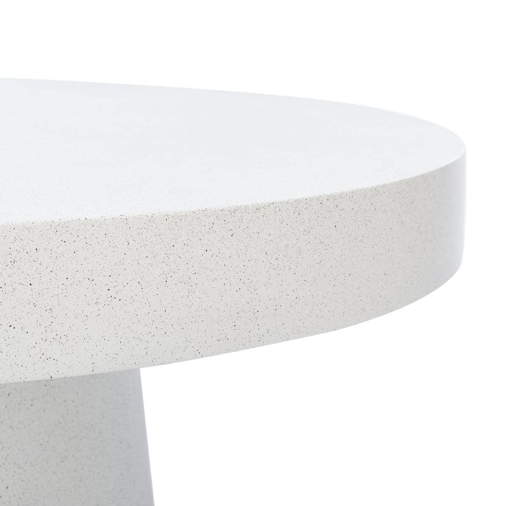 Round White Acrylic Cocktail Table with Storage
