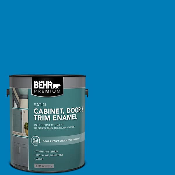 BEHR PREMIUM 1 gal. #S-G-550 Artesian Water Satin Enamel Interior/Exterior Cabinet, Door & Trim Paint