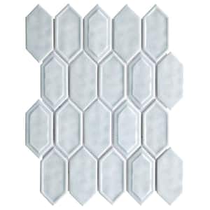 Classic Aqua 13.31 in. x 10.24 in. Hexagon Glossy Glass Mosaic Tile (9.5 sq. ft./Case)