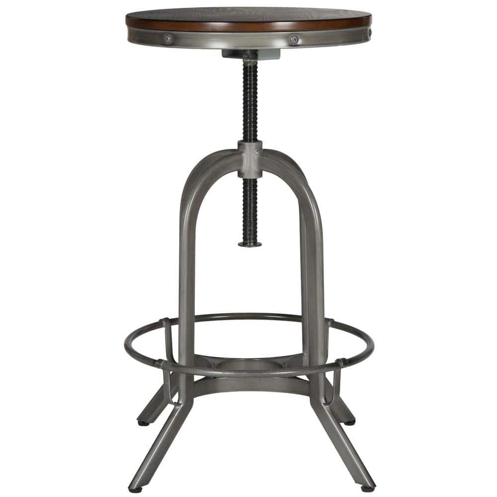 Safavieh Wildomar 24 In Brown Metal Swivel Bar Stool Fox6226a The Home Depot