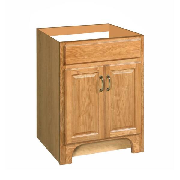 Design House Richland 24 in. W x 21 in. D Two Door Unassembled Vanity Cabinet Only in Nutmeg Oak