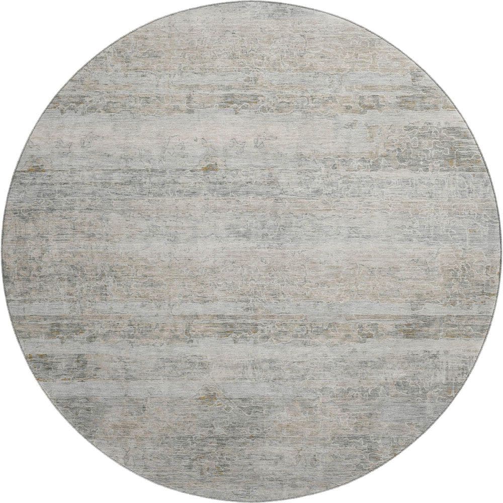 Mayfield Premium Machine Washable Abstract AMF2154 Granite 8 ft. x 8 ft. Round Rug price history on PriceWatchPro