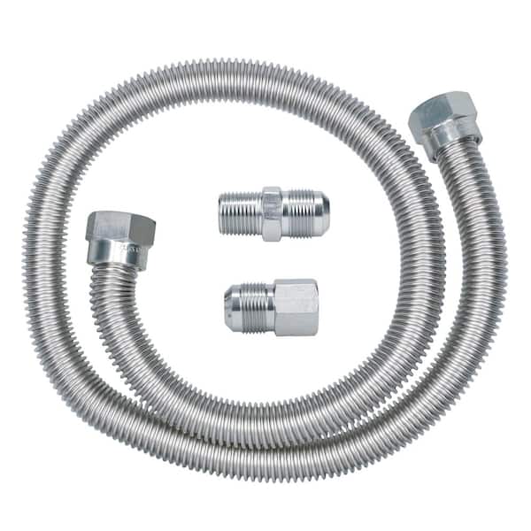 Cambridge 5/8 in. OD x 1/2 in. MIP x 1/2 in. FIP x 36 in. Stainless Steel Standard Gas Connector (125,000 BTU)