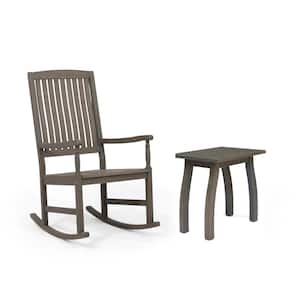 Arcadia Grey 2-Piece Wood Patio Conversation Seating Set