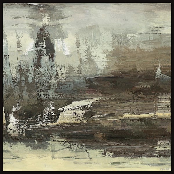 Unbranded "Consistency" by Marmont Hill Floater Framed Canvas Abstract Art Print 40 in. x 40 in.