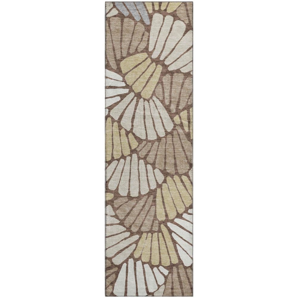 Mayfield Premium Machine Washable Abstract AMF2384 Chocolate 2 ft. x 7 ft. Runner Rug price history on PriceWatchPro