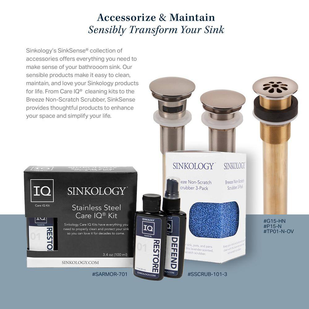 Seville 20" Nickel Oval Drop-In Bath Sink with Chrome Faucet