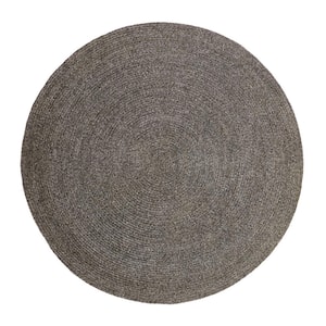 Braided Charcoal 6' Reversible Indoor/Outdoor Round Area Rug