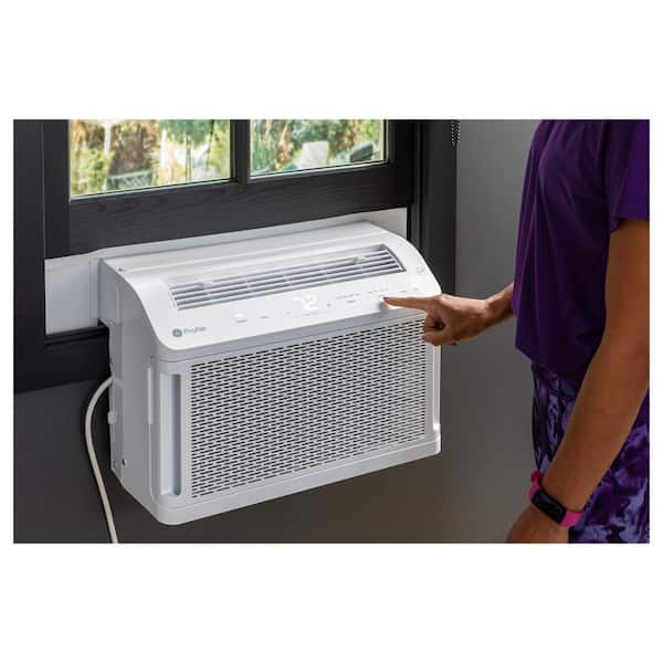 GE - Profile ClearView Ultra Quiet 10,000 BTU 115V Window Air Conditioner Cools 450 Sq. Ft. with Easy Install in White