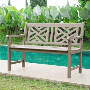 4 ft. Maine Weathered Gray Teak Wood Outdoor Bench