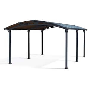 12 ft. x 16 ft. Grey Arch Roof Carport for Outdoor Parking Protect or Living