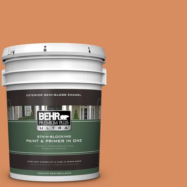 BEHR Premium Plus Ultra 5-gal. #M220-6 Pumpkin Puree Semi-Gloss Enamel Exterior Paint