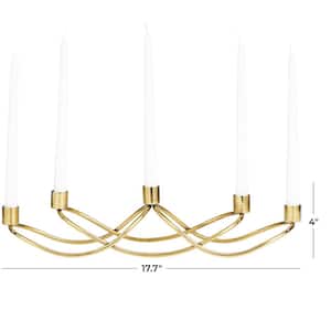 4 in. Gold Stainless Steel 5-Candle Candelabra