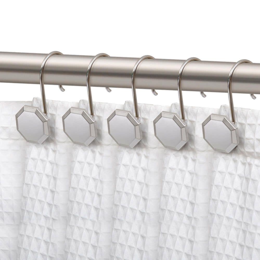 Rustproof Zinc Shower Curtain Rings/Hooks for Bathroom, Curtains, Kitchen & Clothing etc-Set of 12, Brushed Nickel price history on PriceWatchPro
