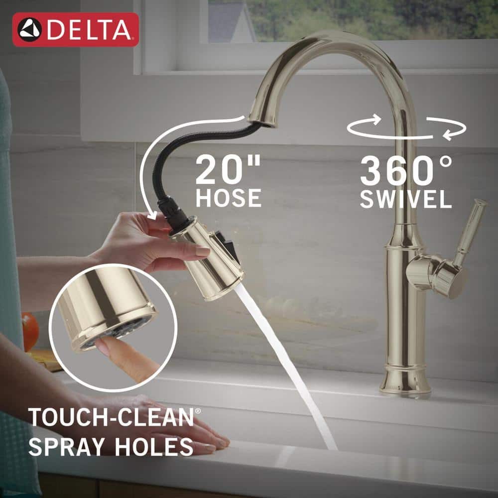 Polished Nickel Single Handle Pull Down Kitchen Faucet